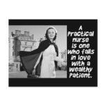 RETRO PRACTICAL  NURSE - HUMOR -  LPN postcards