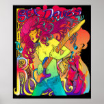 retro psychedelic music poster posters