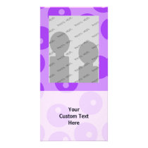 Retro Purple Circles Pattern. Custom Photo Card