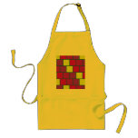 Retro purple, mauve, fuchsia yellow bricks aprons