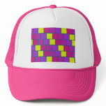 Retro purple, mauve, fuchsia yellow bricks hats