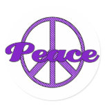 Retro Purple Polka Dot Peace Symbol stickers
