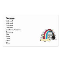 retro rainbow and pot o gold business cards