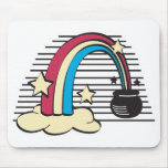retro rainbow and pot o gold mouse mat