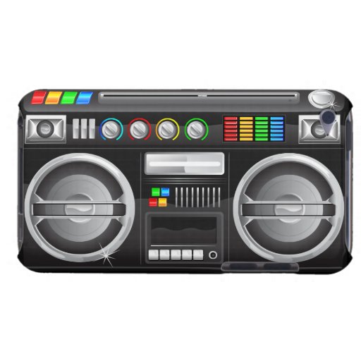 retro rainbow buttons boombox ghetto blaster iPod touch cases