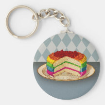 Retro Rainbow Cake Keychain