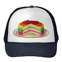 Retro Rainbow Cake Mesh Hats