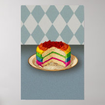 Retro Rainbow Cake Posters