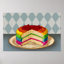 Retro Rainbow Cake Posters