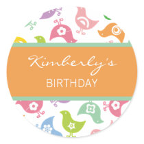 Retro Rainbow Chicks Fun Favour Gift Label /Sticke