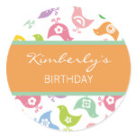Retro Rainbow Chicks Fun Favour Gift Label /Sticke stickers