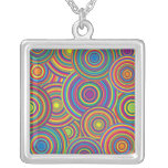 Retro Rainbow Circles Pattern Necklace