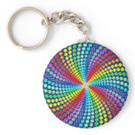 Retro Rainbow Gem Swirl Design Key Chain