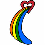 Retro Rainbow Heart Refrigerator Magnet photo sculptures