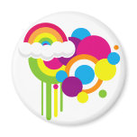 Retro Rainbow Magnet (White)