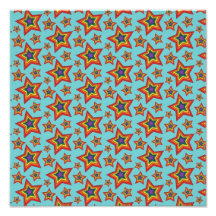 Retro Rainbow Stars Pattern Photo Print