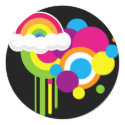 Retro Rainbow Stickers (Black)