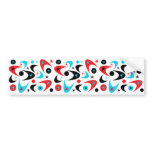 Retro Red Black & Aqua Starburst Boomerang bumper stickers