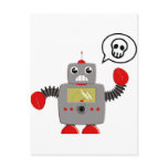 Retro Red Claw Robot postcards