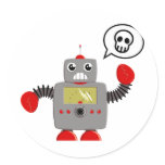 Retro Red Claw Robot stickers
