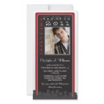 Retro Red Custom Graduation Announcement photo cards