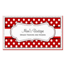 Retro Red polka dot business cards