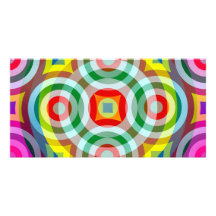 retro ring pattern personalized photo card