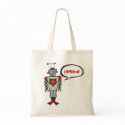 Retro Robot Cartoon Cute Custom Gift Tote Bag