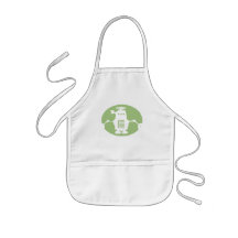 Retro Robot - Green Spotlight Apron