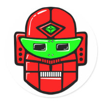Retro Robot Head Stickers
