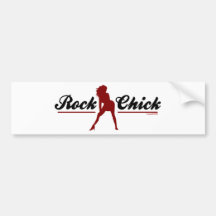 Retro Rock Chick Bumper Stickers