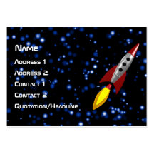 Retro Rocket 3d Business Card Template