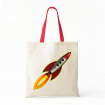 Retro Rocket Tote Bags