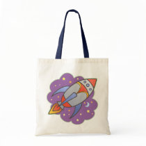 Retro Rocket Canvas Bag