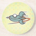 retro rocket beverage coaster