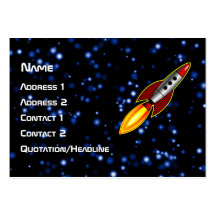 Retro Rocket Business Card Templates