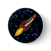 Retro Rocket Pinback Buttons