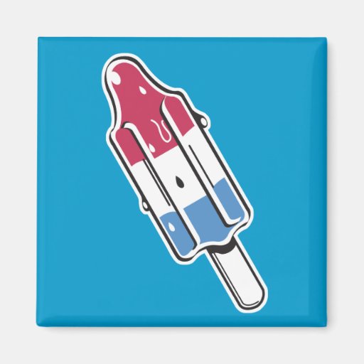 retro rocket ice pop refrigerator magnet