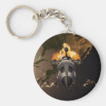 Retro Rocket Launch Keychain