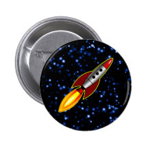 Retro Rocket Pinback Buttons