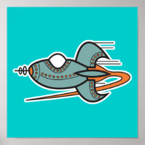retro rocket posters