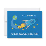 Retro Rocket Ship Birthday Invite invitations