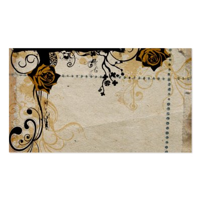 Retro roses Profile Card Business Card Templates by coconutpie
