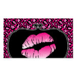 Retro Salon Spa Business Card Leopard Pink Lips business cards