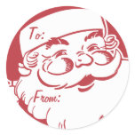 Retro Santa Believe Gift Tag stickers