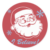 Retro Santa Believe Sticker