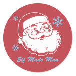 Retro Santa Elf Made Man stickers
