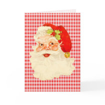 Retro Santa on Plaid