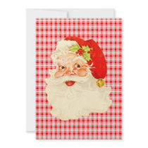 Retro Santa on Plaid