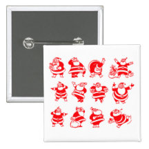 Retro Santas Buttons